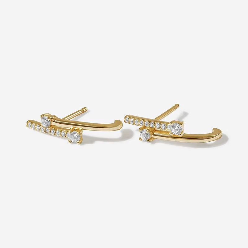 Classic Earrings for Women Zirconia Gold-Plated Ear Cuff Stud Hoop Earrings Women Party Jewelry Accessories Wholesale