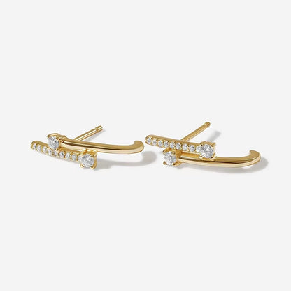 Classic Earrings for Women Zirconia Gold-Plated Ear Cuff Stud Hoop Earrings Women Party Jewelry Accessories Wholesale