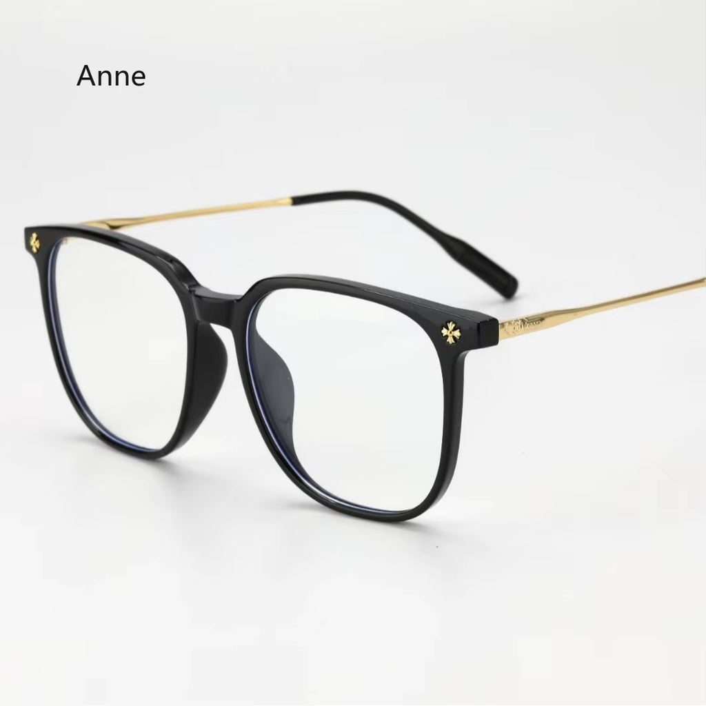 2024 New Business TR anti Blue Light Men'S Sunglasse Fashion Black Metal Square Eyeglasses Frame Computer Office Glasses Gafas