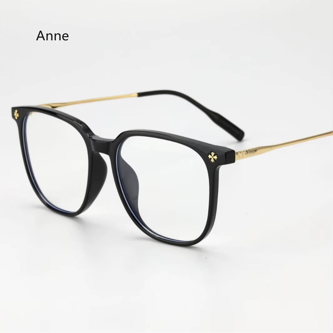2024 New Business TR anti Blue Light Men'S Sunglasse Fashion Black Metal Square Eyeglasses Frame Computer Office Glasses Gafas