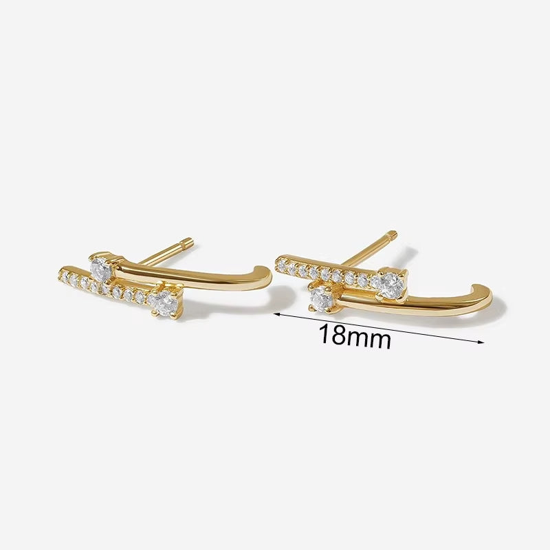 Classic Earrings for Women Zirconia Gold-Plated Ear Cuff Stud Hoop Earrings Women Party Jewelry Accessories Wholesale