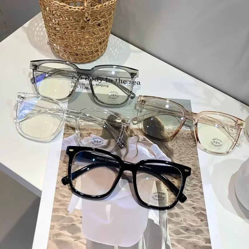 Vintage Transparent Computer Glasses Frame Women Men anti Blue Light Square Eyewear Blocking Glasses Optical Spectacle Eyeglass