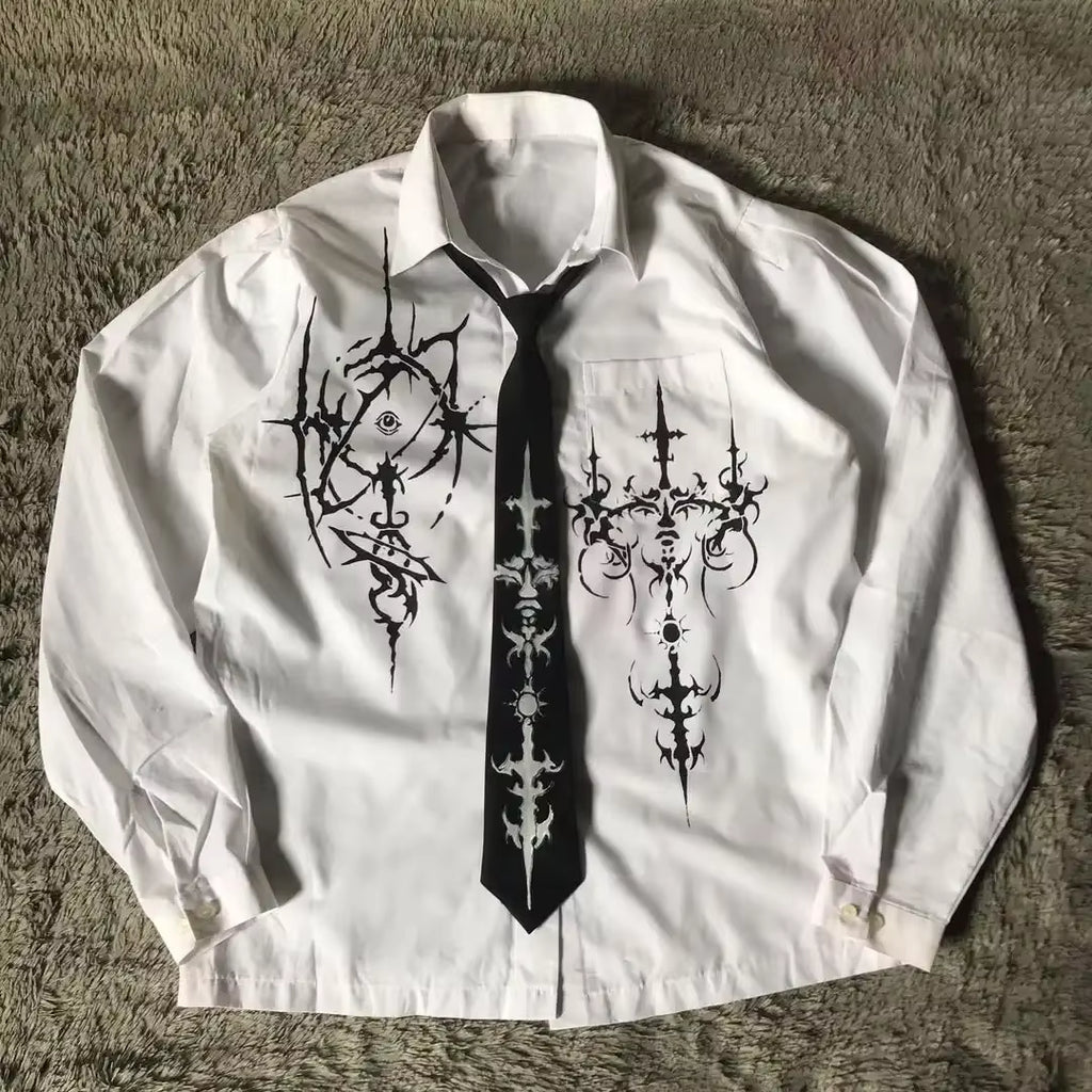 Y2K White Shirt Affliction Retro T Shirt Harajuku Men Skull Holy Writ Letter Printing Tee Fashion Gothic Short Sleeves Tops