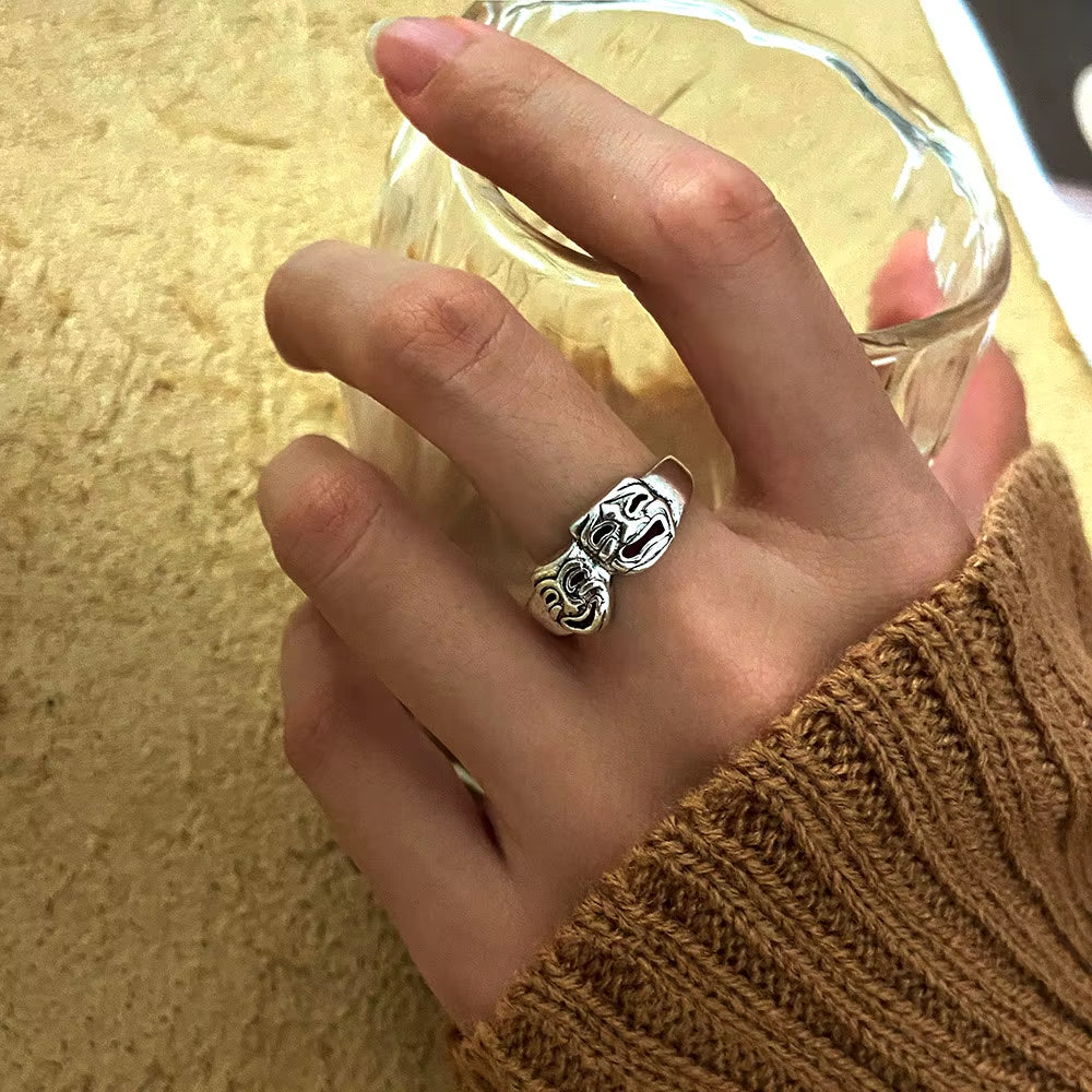 Vintage Gothic Butterfly Poker Sword Multi Element Ring Set for Women European and American Retro Personality Finger Ring Gifts