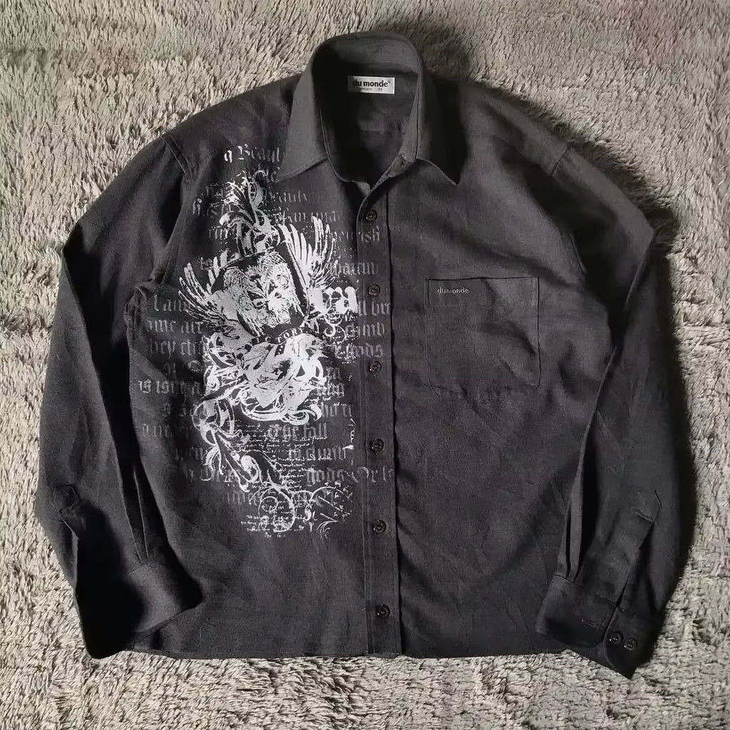 Y2K White Shirt Affliction Retro T Shirt Harajuku Men Skull Holy Writ Letter Printing Tee Fashion Gothic Short Sleeves Tops