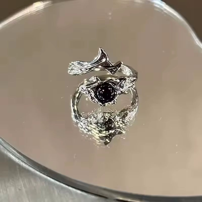 Metal Zirconia Mansard Open Geometric Ring Women'S Exaggerated Glamour Ring Banquet Jewelry Accessories