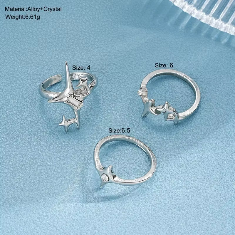 Metal Zirconia Mansard Open Geometric Ring Women'S Exaggerated Glamour Ring Banquet Jewelry Accessories