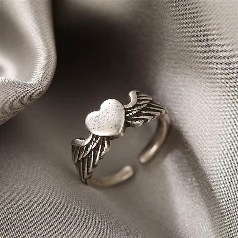 Vintage Gothic Butterfly Poker Sword Multi Element Ring Set for Women European and American Retro Personality Finger Ring Gifts